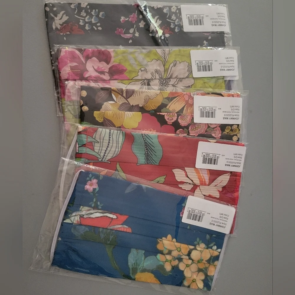 Johnny Was Silk/Cotton Face Mask 5 Pack NWT